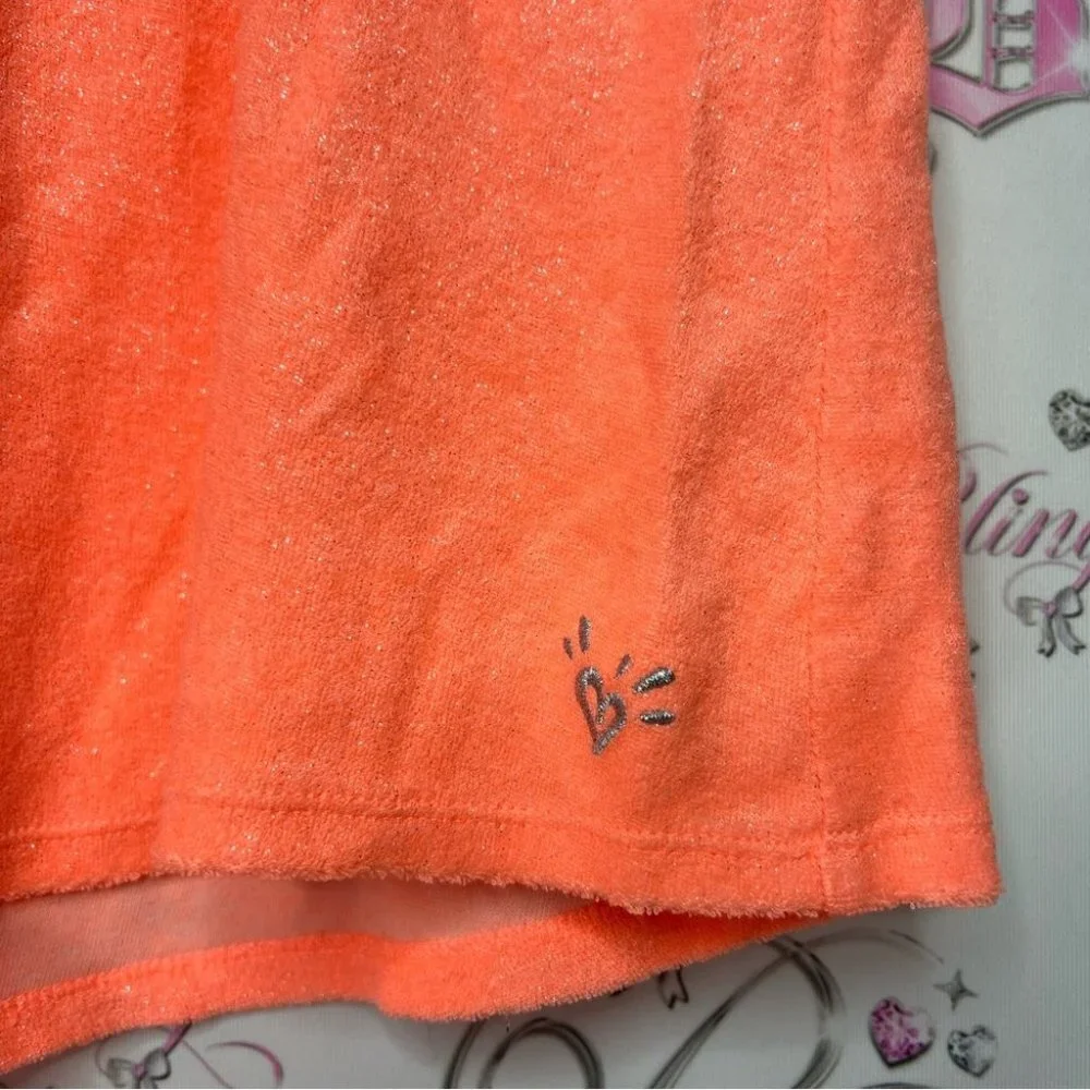 Sparkly terry cloth towel dress coverup beach swimming orange glitter bling 💎💎